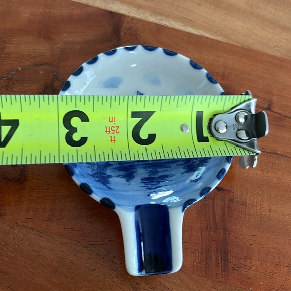 Vintage Hand Painted Green Bird Pottery Individual Ashtrays or For Dipping Sushi - Picture 6 of 7